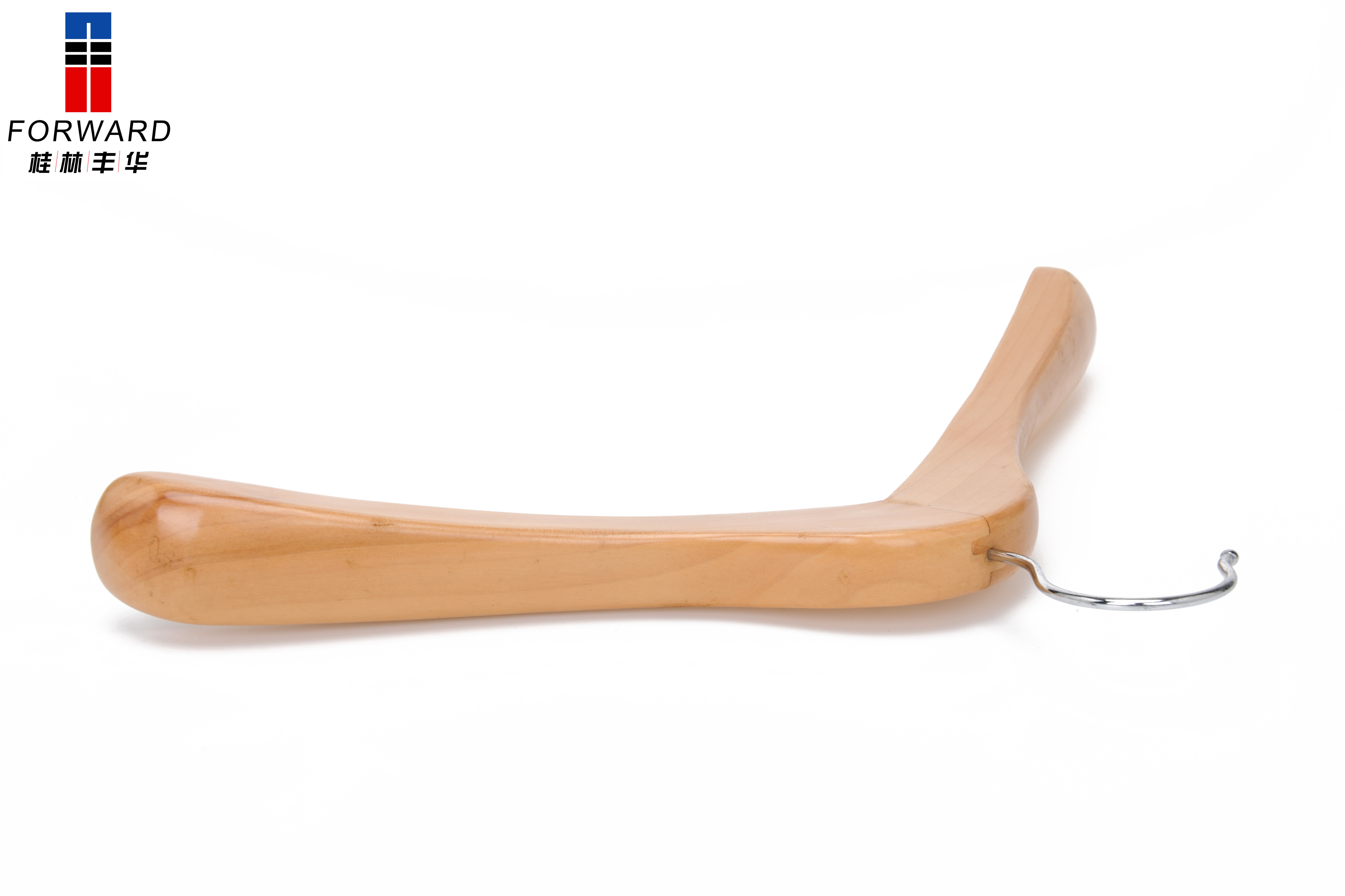 Thick wooden hanger without notches and hanging bar Guilin Forward Industry And Trade CO., LTD